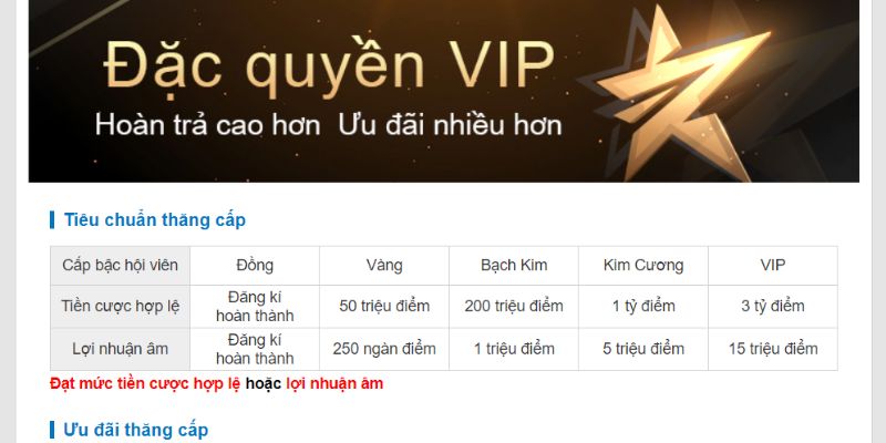 Đặc quyền khuyến mãi dành riêng cho VIP